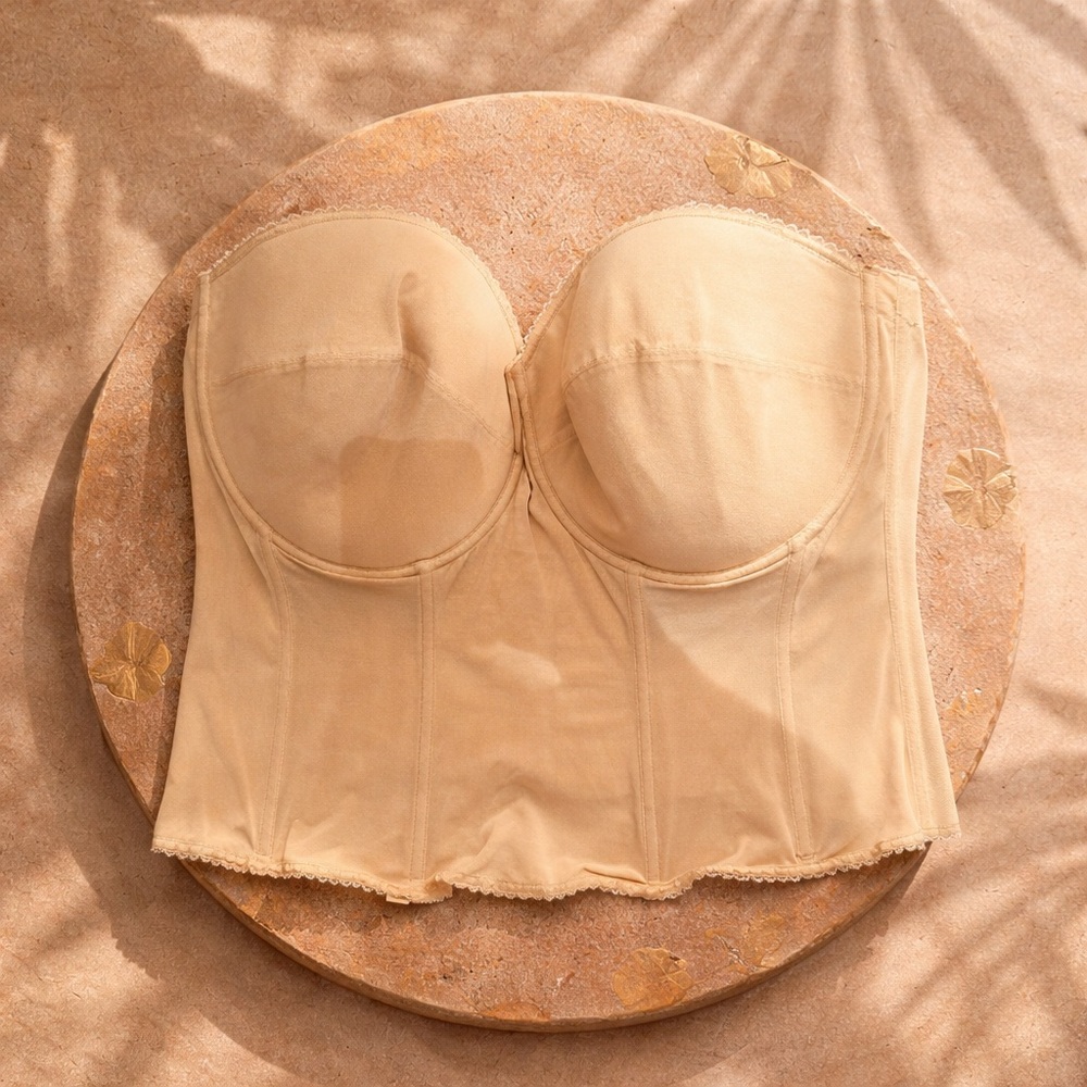 Dominique 48F Strapless Longline Bustier in Mocha nwt - Picture 1 of 5